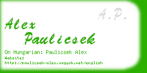 alex paulicsek business card